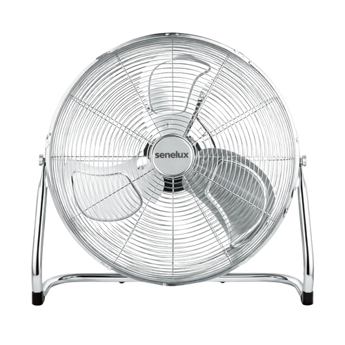 Chrome Floor Fan for Homes, Gyms, Bedrooms & Kitchens | with 3 Fan Speeds and Adjustable Tilt