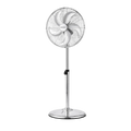 Senelux 16 Inch Metal Pedestal Floor Fan, Chrome Standing Fan with 5 Blades, Oscillating Function, 3 Speed Settings, Adjustable Height