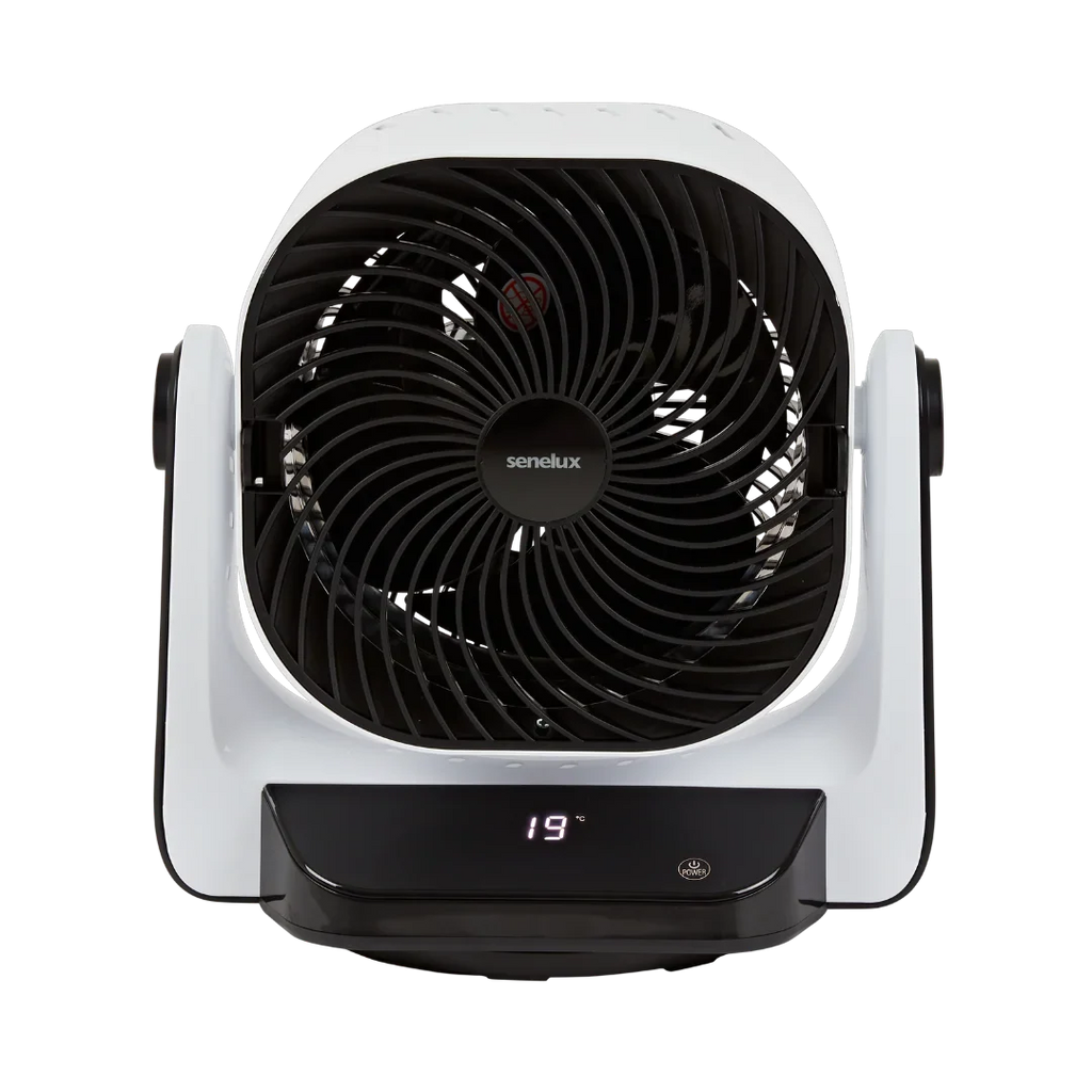 Senelux 9” DC Air Circulator Fan - Ultra Quiet - Automatic Oscillation, 8 Fan Speeds, 4 Operational Modes, Timer, LED Display & Remote Control